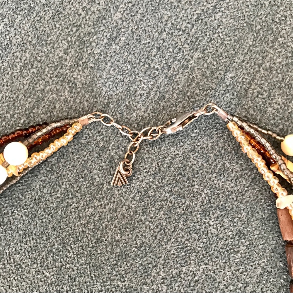 Silpada Multi-Strand Brown and Cream Beaded Necklace - Picture 2 of 3